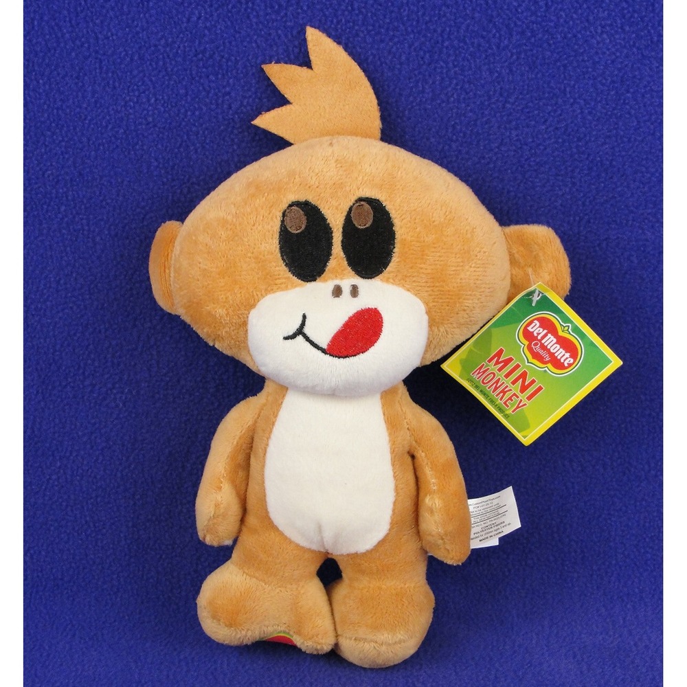 Del Monte Mini Monkey Advertising Plush Toys 2012 Rare With Tags 8 Inch